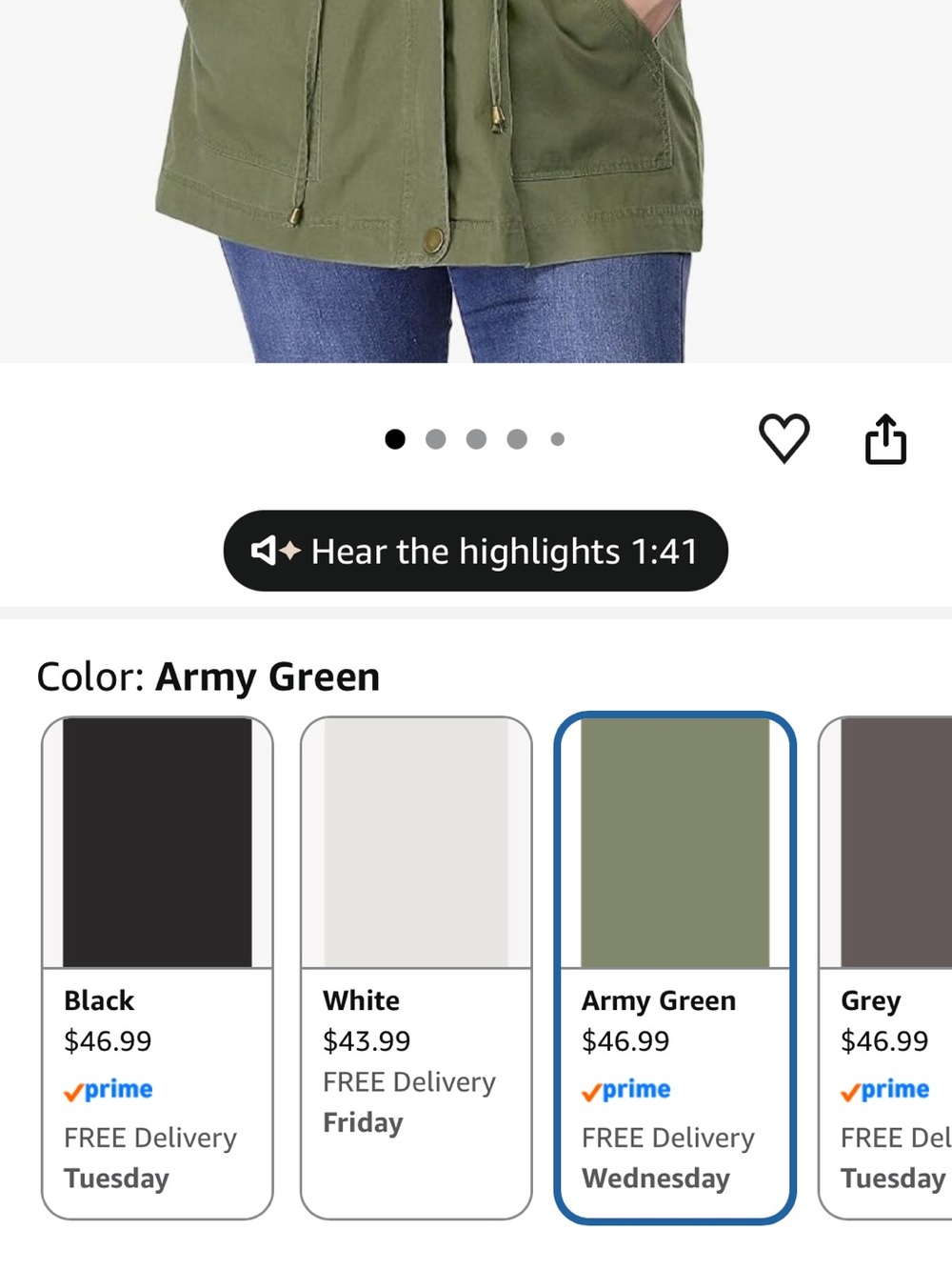 Agnes Orinda Women's Plus Size Olive Green Anorak Jacket. Size XXL - Picture 3 of 9